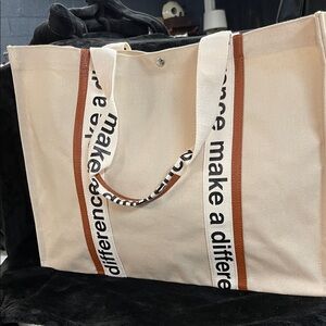 Stylish Cream and Brown Tote Bag
